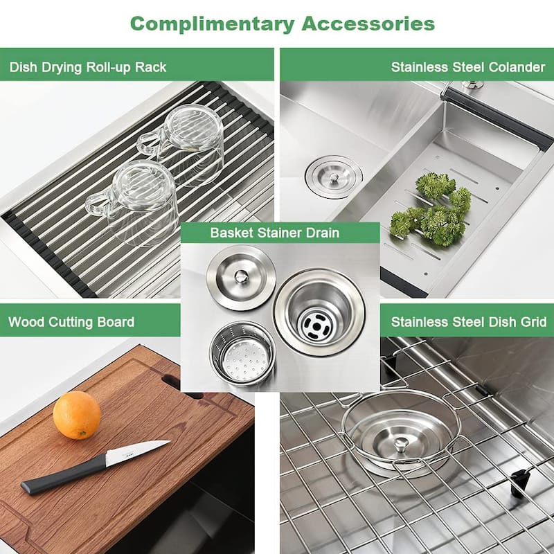 Proox 33"L X 22"W Stainless Steel Drop-in Kitchen Sink Single Bowl