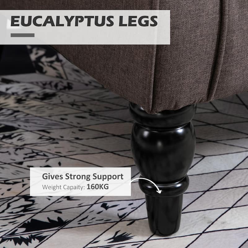 HOMCOM Copper Grove Guanta Tufted Wood Leg Accent Chair