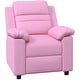 preview thumbnail 10 of 15, Kids Recliner Chair, Toddler Leather Sofa Lounge Chair with Armrest, Footrest, Headrest for Boys and Girls 3-9 Years Old Pink