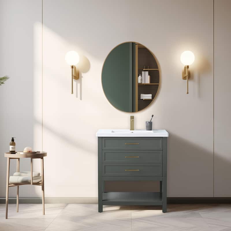 Sudio Design Arlo 30" Single Bathroom Vanity - 30" Single Sink - Vintage Green