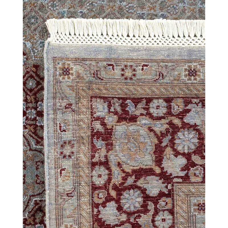 Overton Hand Knotted Wool Vintage Inspired Modern Contemporary Overdyed Gray Area Rug - 6' 1" x 9' 5"