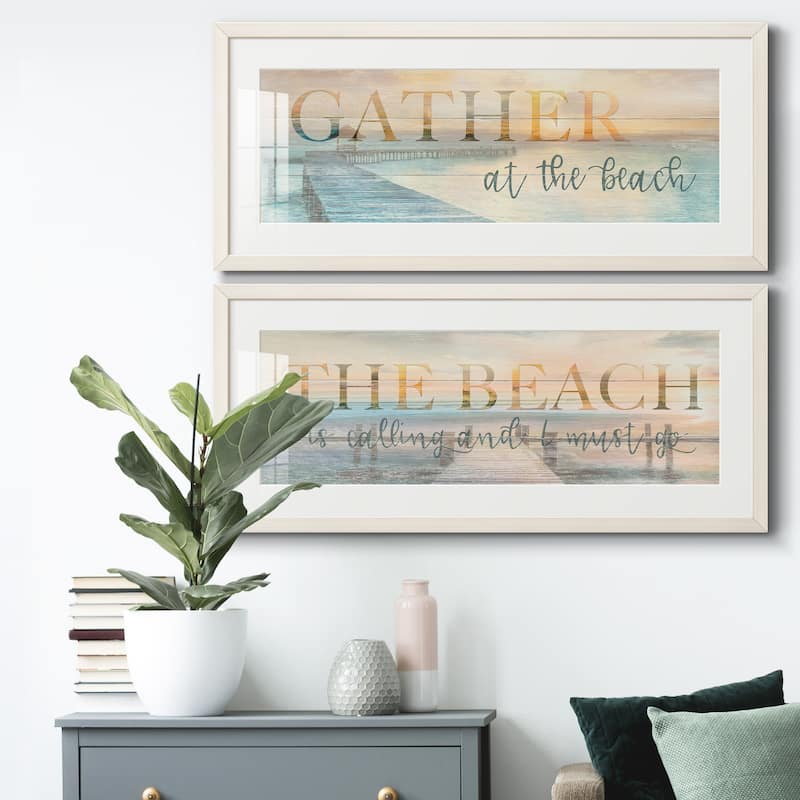 Gather at the Beach-Premium Gallery Framed Print - Ready to Hang