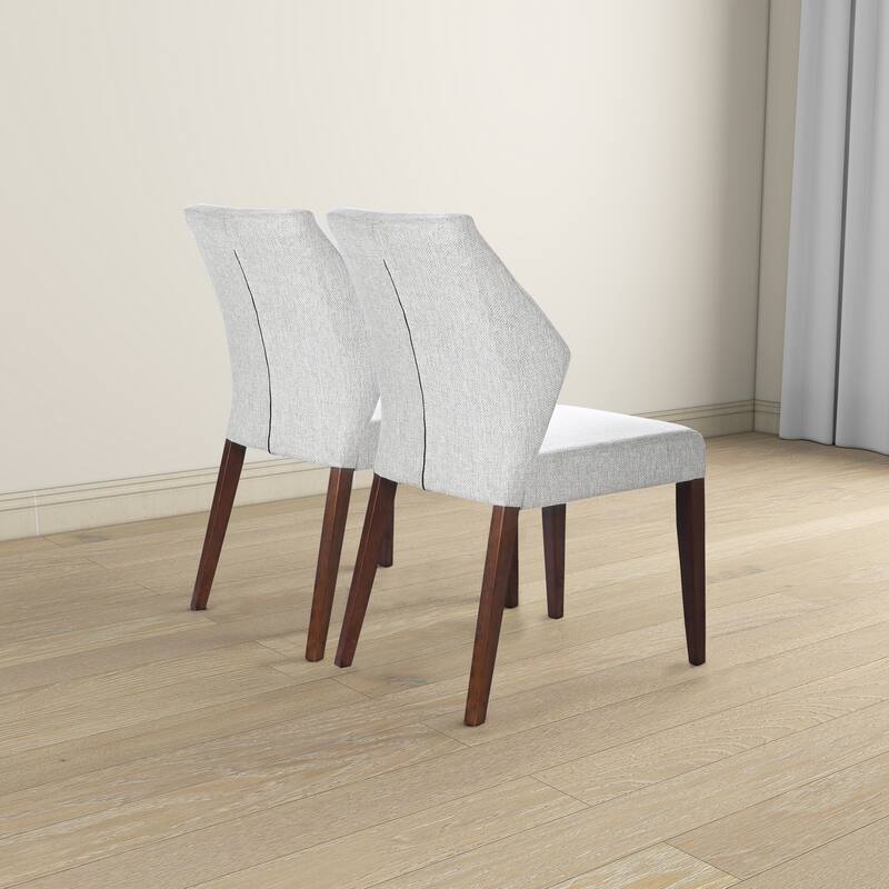 GDFStudio - Luca Modern Upholstered Fabric Dining Chair with Solid Wood Frame & Padded Back, Set of 2 - 25"