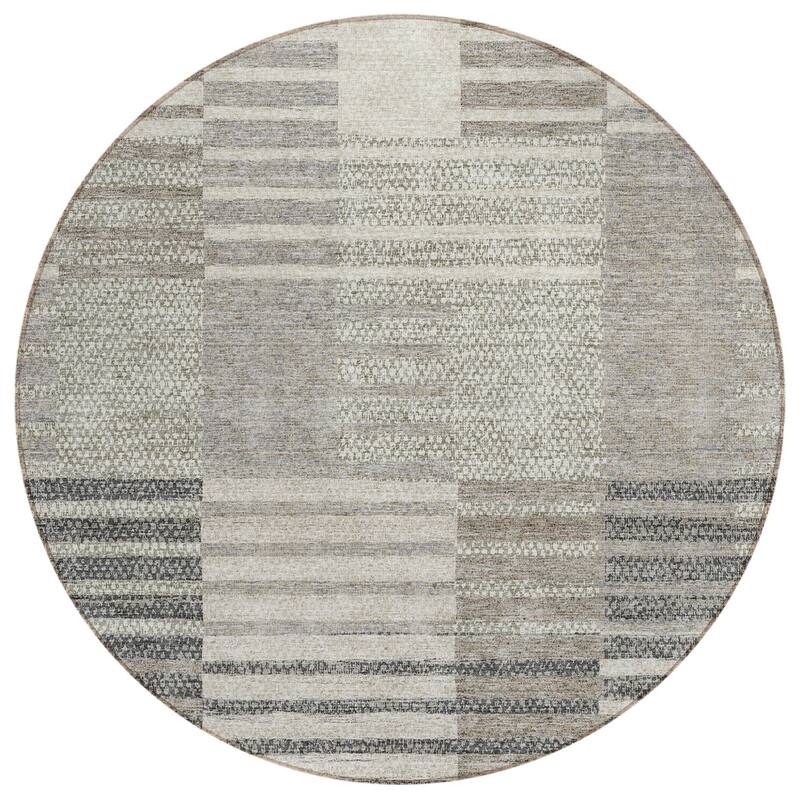 HomeRoots Striped Modern Rectangle Outdoor Rug