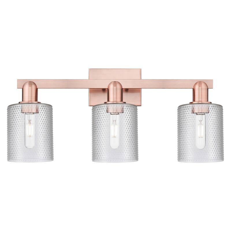 Innovations Lighting Endless Possibilities Arcadia - Cobbleskill - 3 Light 24" Bath Vanity Light - Clear/Antique Copper