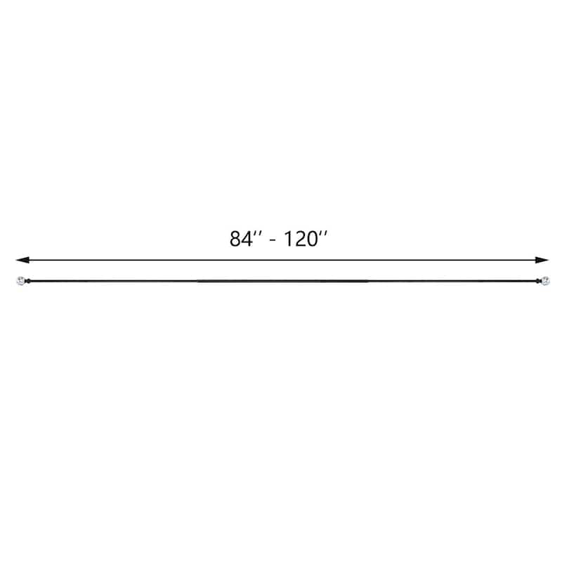Acroma Adjustable Steel Single Curtain Rod with White Globe Ball Finial