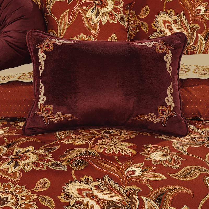 Royal Court Montecito Red Boudoir Decorative Throw Pillow - Accent - Polyester - Red
