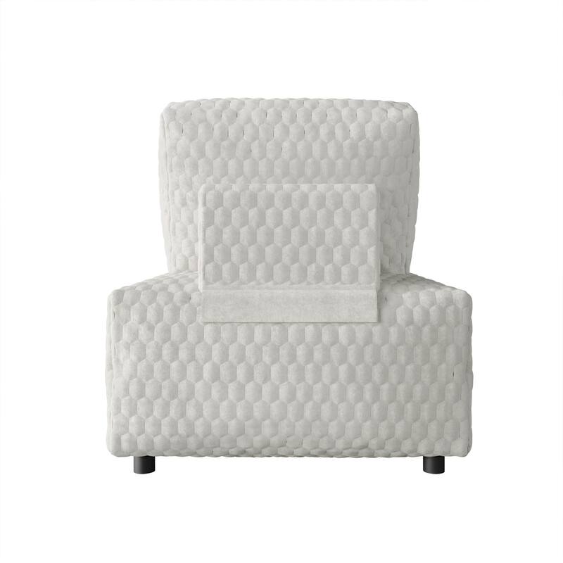 Clayfell Amos Velvet Accent Chair for Living Room - Removable Cover, High-Density Foam & Silent Footrest