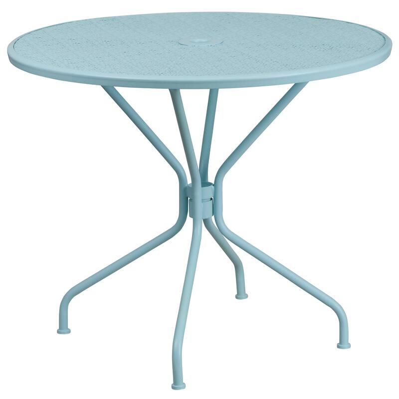 35.25'' Round Indoor-Outdoor Steel Patio Table - 32.5"