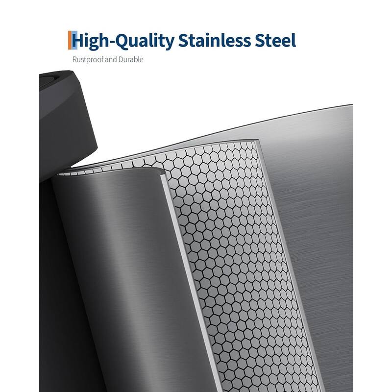 16 Gallon / 60 Liter Stainless Steel Trash Can,For Office, Bathroom, Dining Room