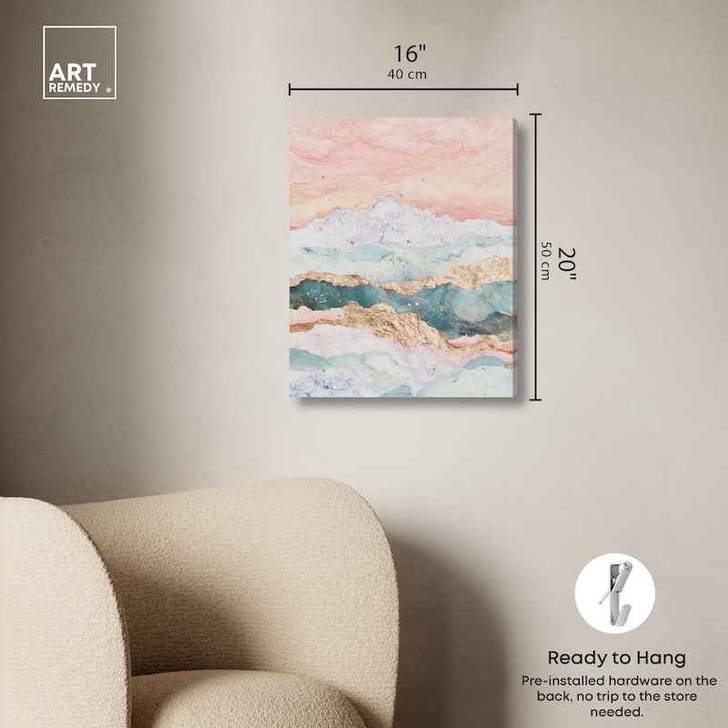 Rose Quartz Ridge Canvas by Art Remedy, Gallery Wrapped