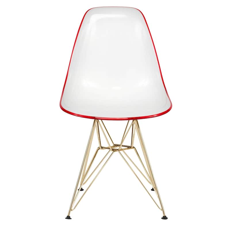 Crescro Acrylic Dining Banquet Side Chair in Gold Stainless Steel Frame for Indoor Outdoor Home Office Living Room & Kitchen