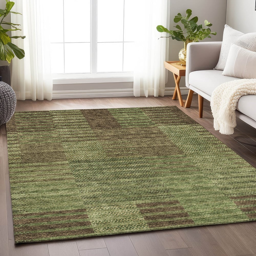 Premium Washable Super Soft Geo Stripe Mayfield Rug