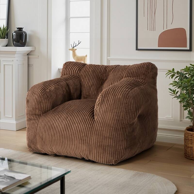 Pamapic Bean Bag Chair, Soft Corduroy Lazy Large Bean Bag Couch