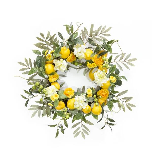 Lemons and Roses Spring Floral Twig Wreath 22" Bed Bath & Beyond