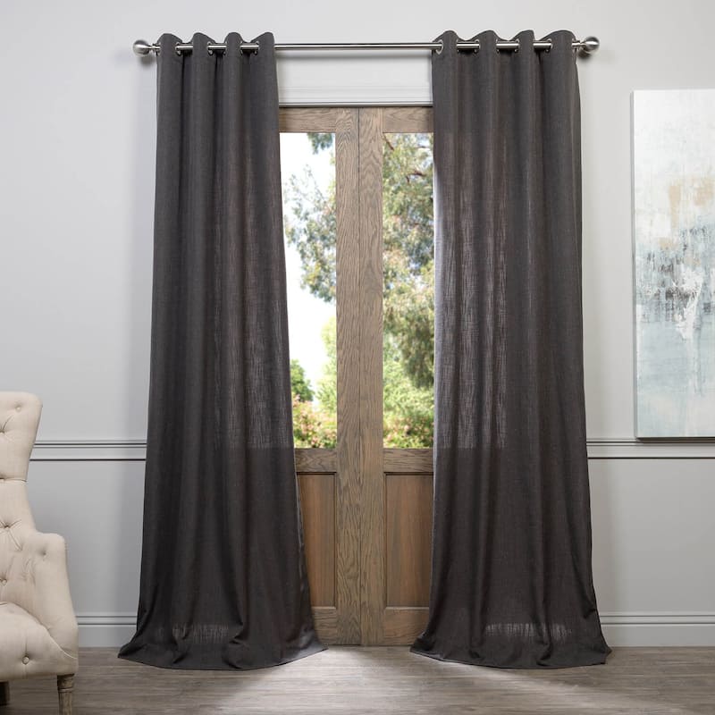 Exclusive Fabrics Heavy Faux Linen Grommet Curtain (1 Panel)