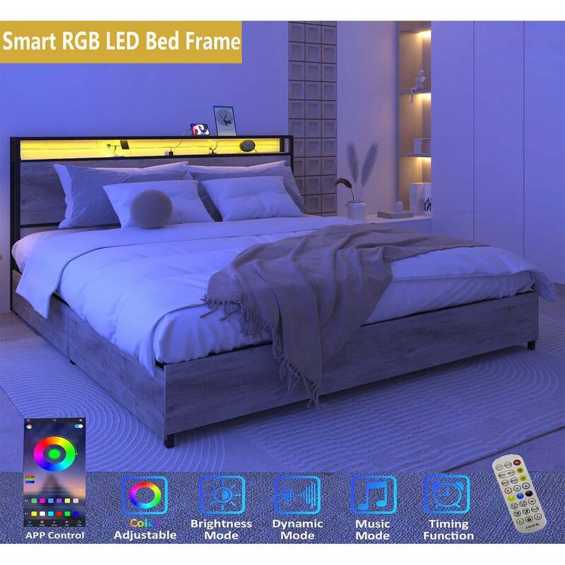 Metal Bed with Advanced Features for Supreme Comfort and Storage Enhancement