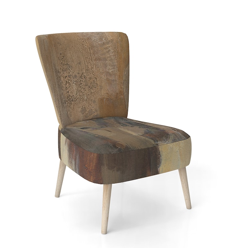 Designart "Into The Wild Gold Buffalo" Upholstered Modern Farmhouse Accent Chair - Arm Chair - Side Chair