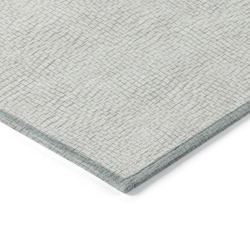 Machine Washable Indoor/ Outdoor Solid Causal Chantille Rug