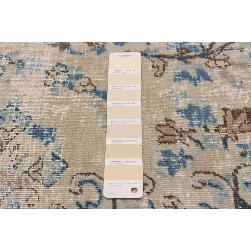 ECARPETGALLERY Hand-knotted Antalya Vintage Khaki Wool Rug - 9'5 x 12'9