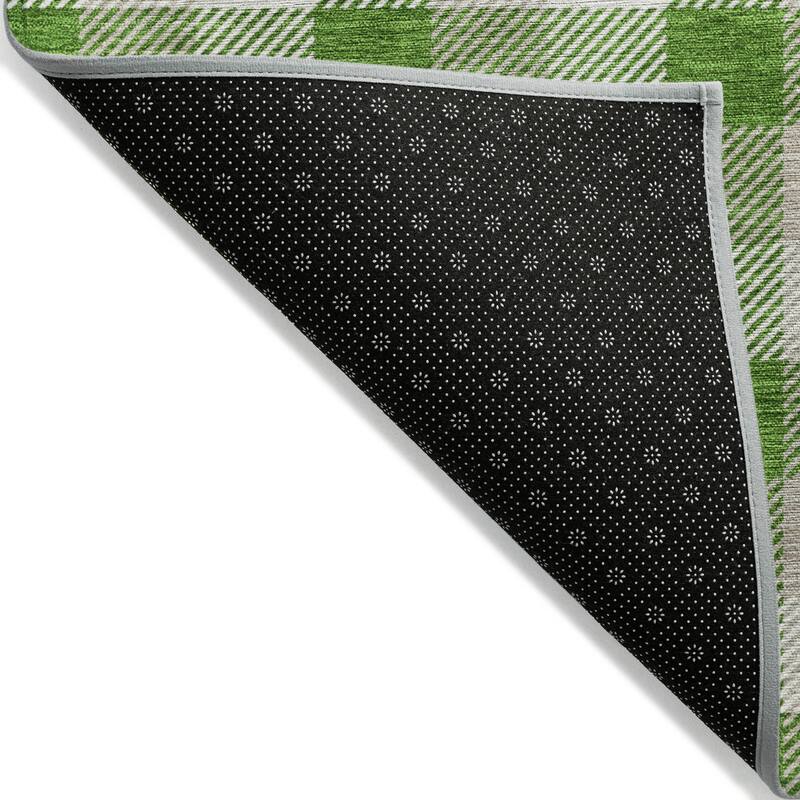 Machine Washable Indoor/ Outdoor Plaid Chantille Rug