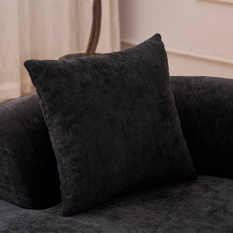 GDFStudio - Crescent-Shaped 67" Chenille Sofa with Self-Inflating Foam and Modular Design