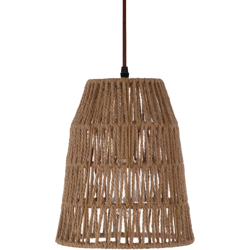 Artistic Weavers Minna Bohemian Rattan Cage 1-light Pendant - 9.5" x 8.5" x 8.5"