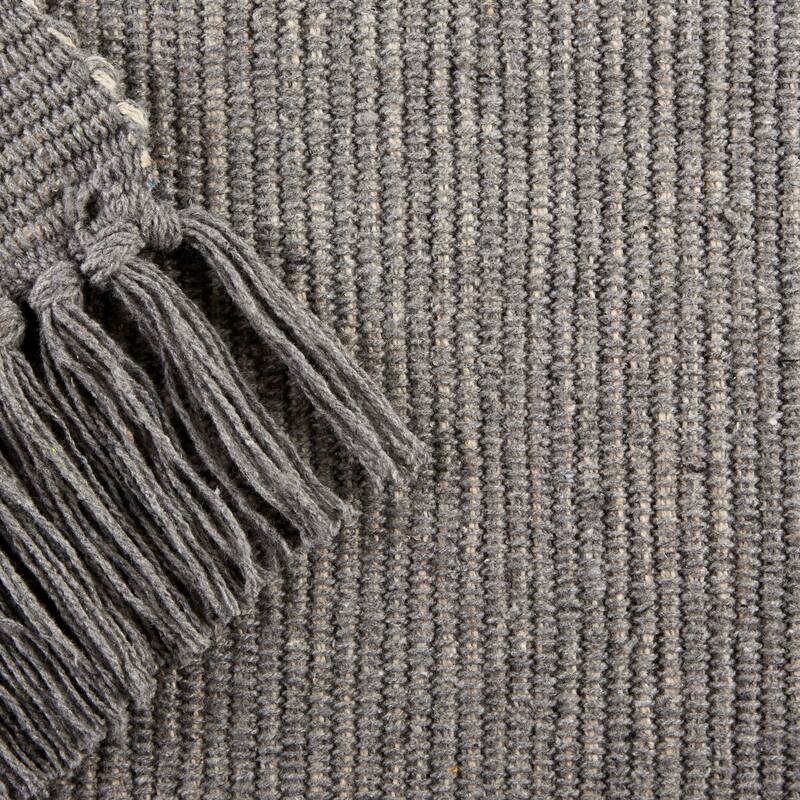DII Gray and Off White 2-Tone Ribbed Rug 2x3 Ft - 24.0 In. L X 36.0 In. W X 0.2 In. H
