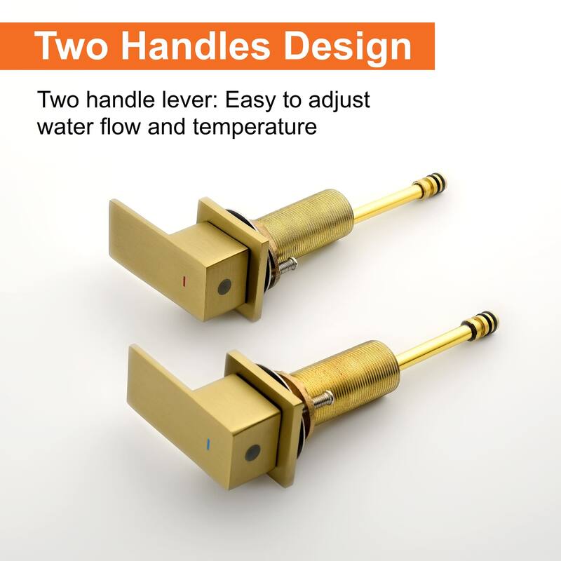 Widespread Bathroom Sink Faucet With Drain Assembly 3 Holes 8 Inch Waterfall Bathroom Faucet Two Handle Modern Basin Vanity Tap