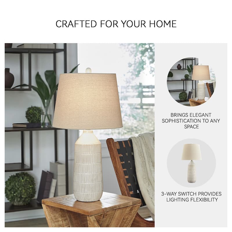 Signature Design by Ashley Willport Off White Table Lamp (Set of 2) - 14"W x 14"D x 27"H