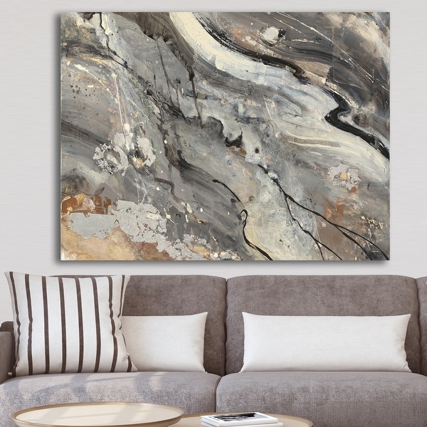 Designart 'Fire and Ice Minerals II' Farmhouse Canvas Artwork Print - Black. Opens flyout.