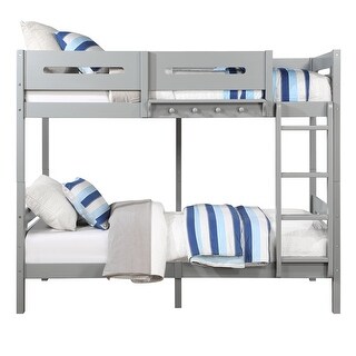 American Classic Traditional Style Twin over Twin Bunk Bed with Ladder