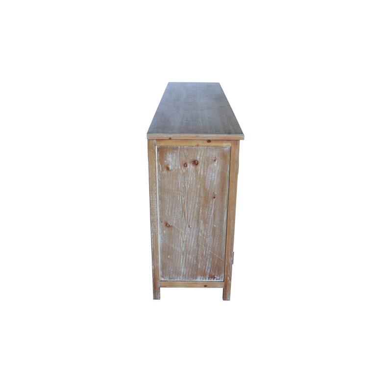 60"Wood Accent Cabinet with 4 Doors,Brown and antique white Pantry Cabinet,Wood Buffet Cabinet,Media Cabinet,Console Cabinet