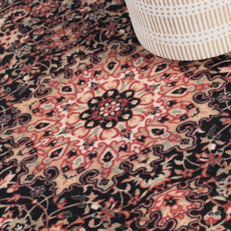 Superior Chatou Floral Medallion Washable Indoor Runner or Area Rug