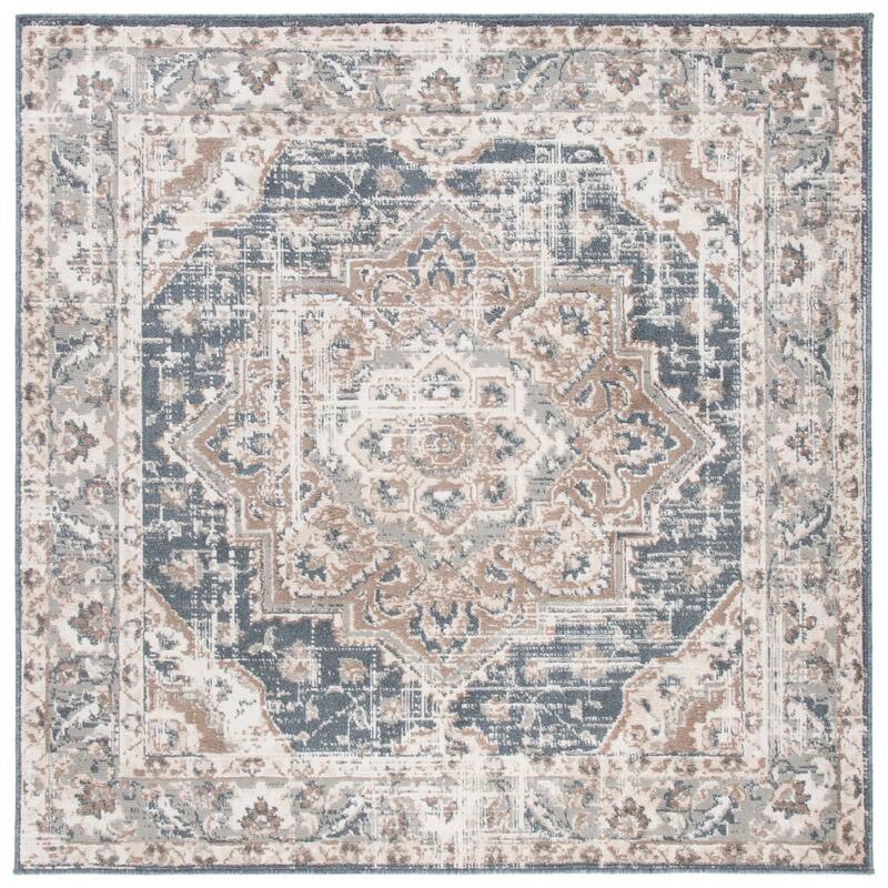 SAFAVIEH Pyramid Jack Traditional Rug - 6'7" Square - Ivory/Beige