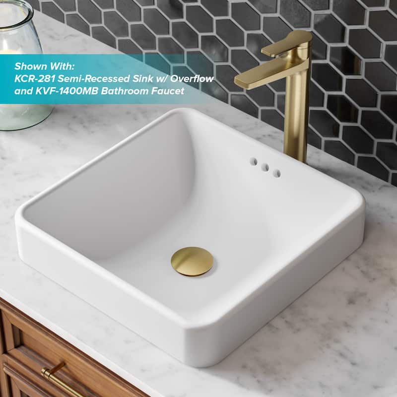 KRAUS Pop-Up Drain w Overflow, Bathroom Sink, Chrome, Nickel