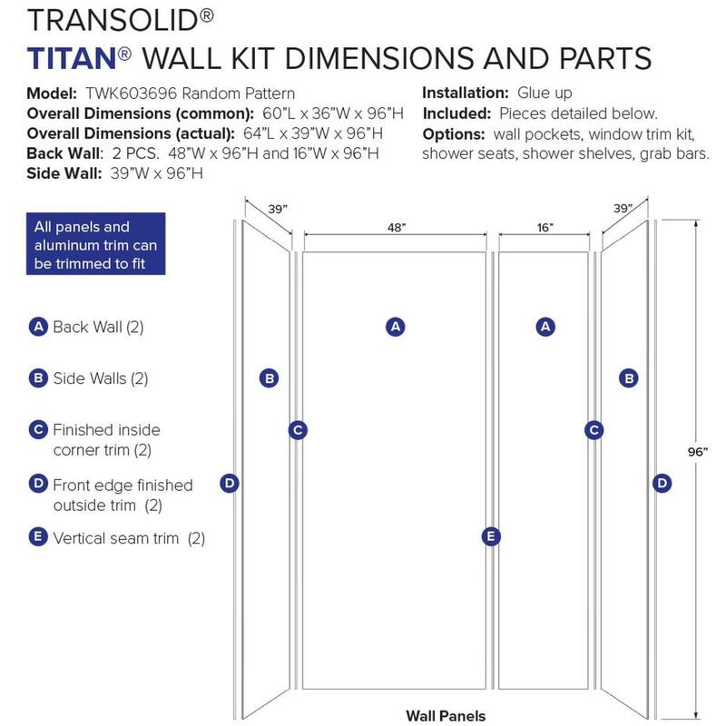 Transolid TWK603696-T Titan 96" High x 60" Wide x 36" Deep Textured