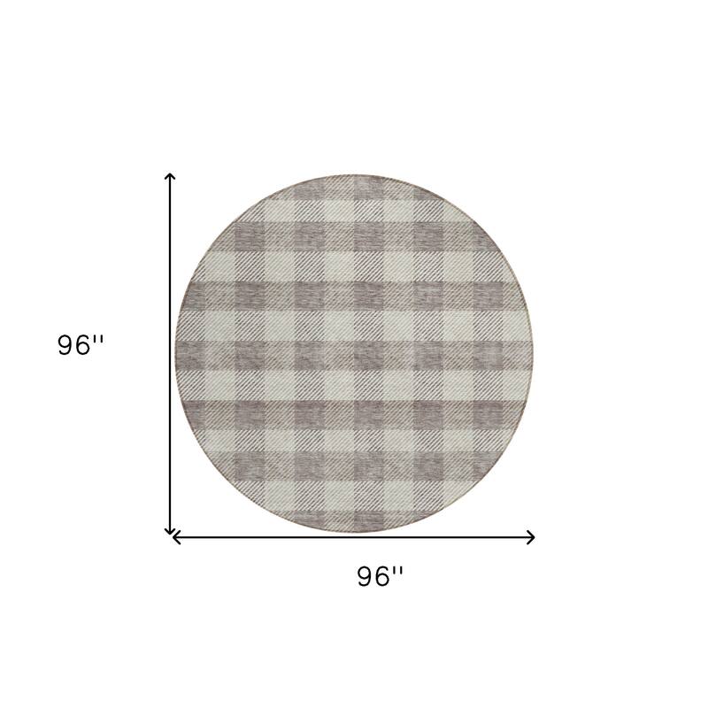 HomeRoots Plaid Transitional Rectangle Outdoor Rug