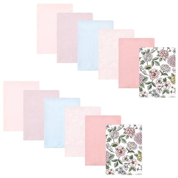slide 1 of 1, Hudson Baby Infant Girl Cotton Flannel Burp Cloths Bundle, Vintage Blossom, One Size - Vintage Blossom - One Size One Size - Vintage Blossom