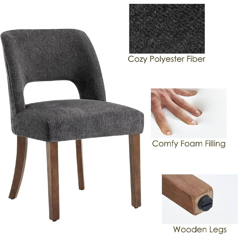 Wooden Dining Chairs Set of 2/4/6,Modern Fabric Upholstered Dining Room Chair Kitchen Chairs