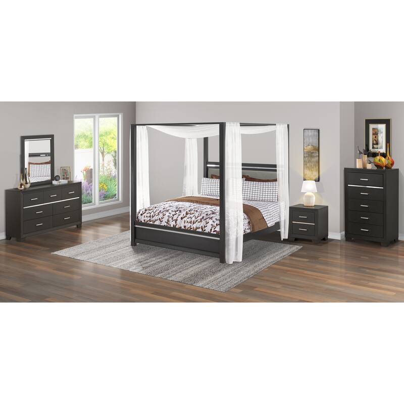 East West Furniture Denali Queen Size Bedroom Set with Upholstered Headboard (Pieces Option)