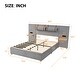 preview thumbnail 19 of 20, Storage Full Size Platform Bed with 2 Outlets, 2 Bedside Pillows and Shelves