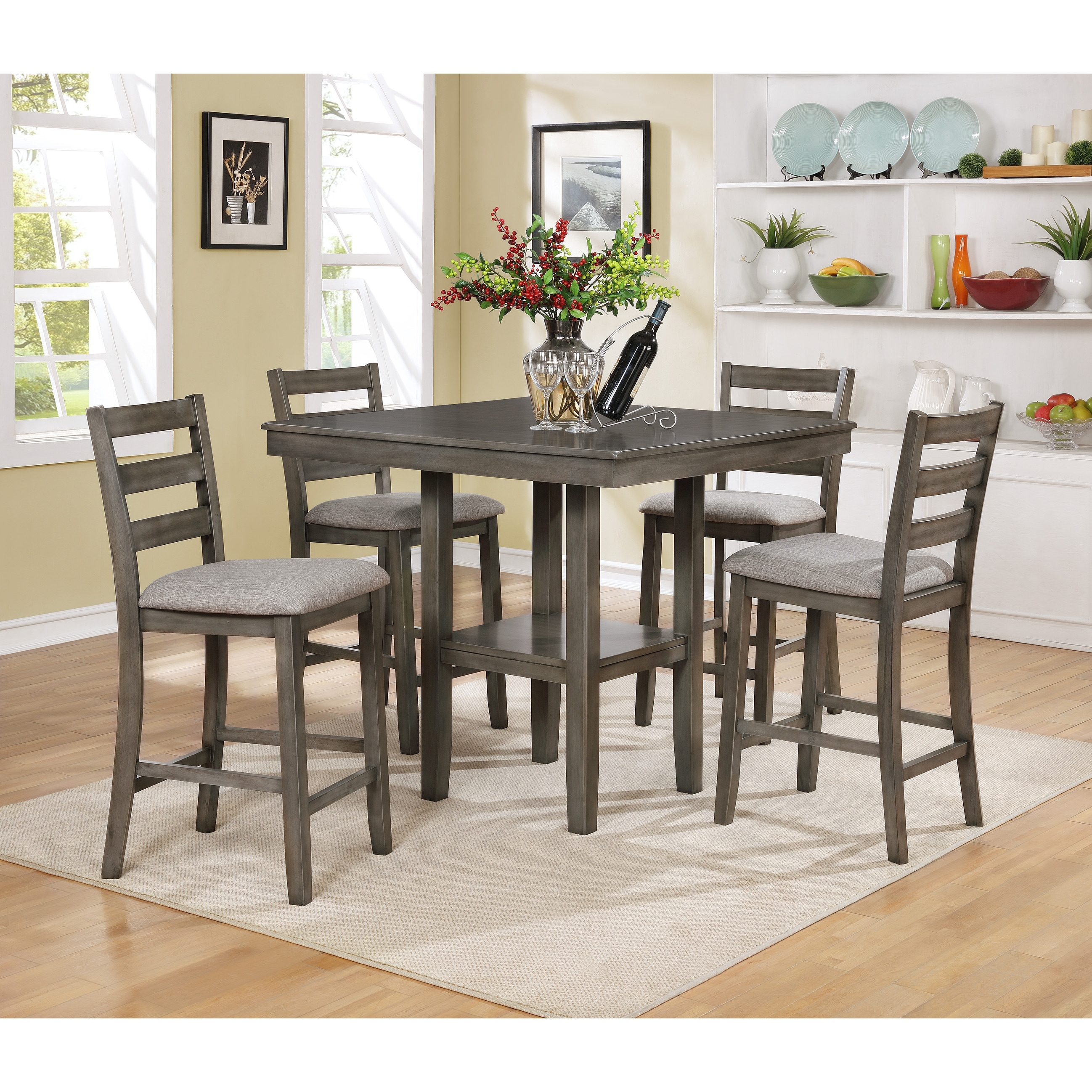 Counter Height Aiden Piece Dining Set Aiden Gray Modern Square