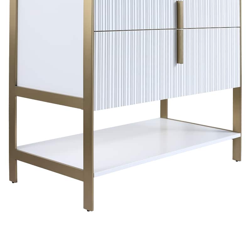 Fine Fixtures Serenity Modern Bathroom Vanity with White Carrara Stone Top