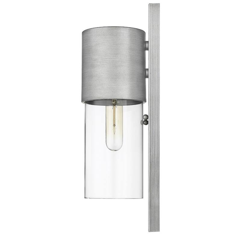 Modern Outdoor Wall Sconce with Clear Glass Shade and Wet Rated Flush Mount Light Fixture E26 Base - 16"H x 6.25"W x 5.75"D
