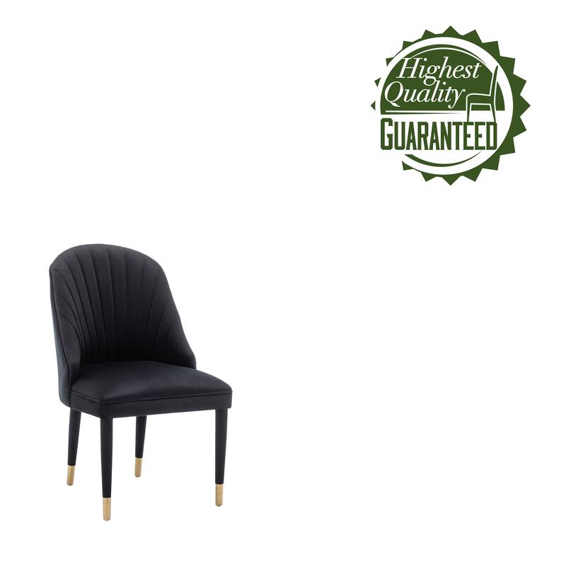 Porthos Home Wren Velvet Dining Chairs with Velvet Covered Rubberwood Legs, Set of 2