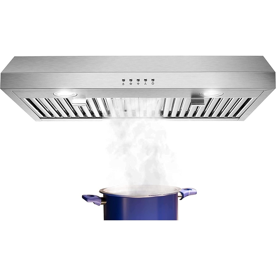  CAVALIERE 30 Inch Under Cabinet Range Hood Stainless Steel Kitchen  Exhaust Vent With 200 CFM, 3 Speed Fan & Touch Sensitive Control Panel LED  lights : Appliances