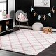 preview thumbnail 13 of 16, Nuloom Nelda Trellis Kids Shag Area Rug 9'2" x 12' - Baby Pink - Rectangle