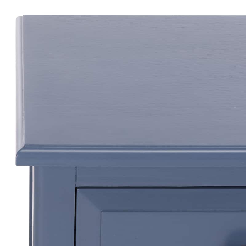 SAFAVIEH Helma Distressed Black Drawer Storage Side Table - 15" x 11.8" x 27.6" - 15"W x 12"D x 26"H