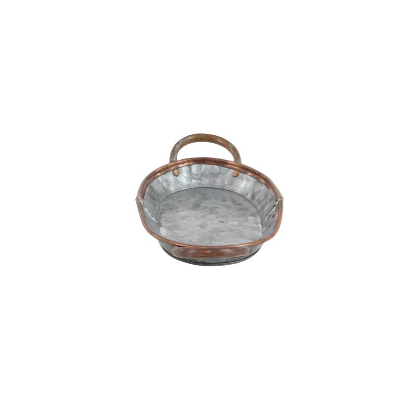 Metal Galvanized Tray - Set of 3 Gray - Roche River Decor - 10"W x 28"L x 1"H